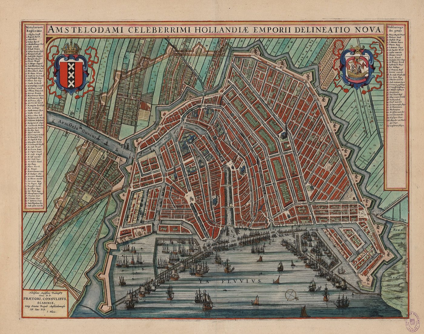 Map of Amsterdam by Joan Blaeu, 1649